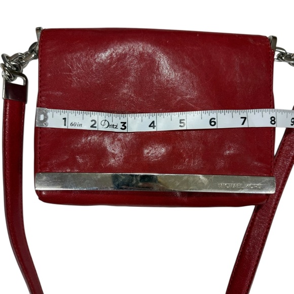Micheal Kors Red Leather Crossbody or
Clutch Silver Hardware - Picture 9 of 13